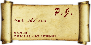 Purt Józsa névjegykártya